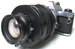 Pentax MX, with the genuine adapter and helicoid unit